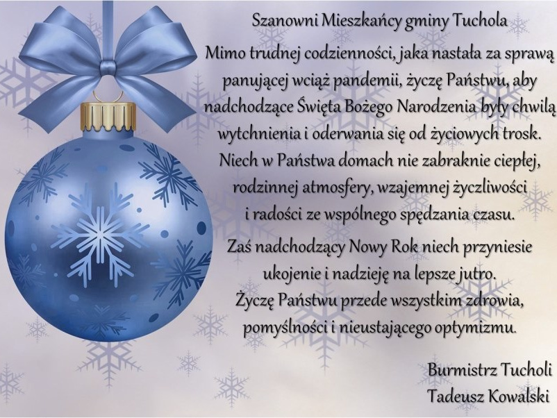 Życzenia świąteczne burmistrza Tucholi
