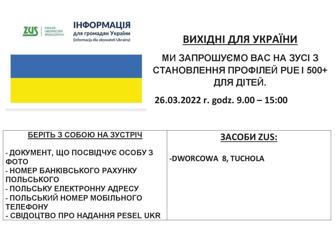 Zaproszenie do ZUS wjęzyku ukrainskim. Jego treść w języku polskim i ukrainskim jest zawarta w artykule