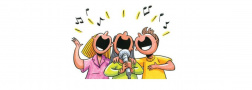 Grafika przedstawia śpiewające dzieci
