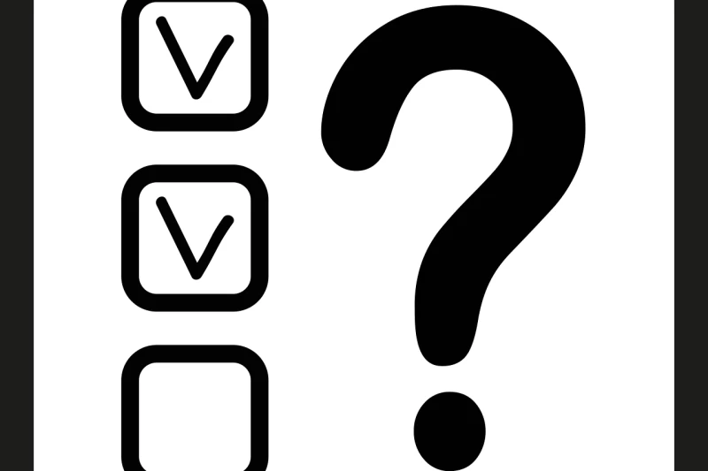 Grafika przedstawia ankietę z polami wyboru odpowiedzi i znakiem zapytania, fot. Pixabay