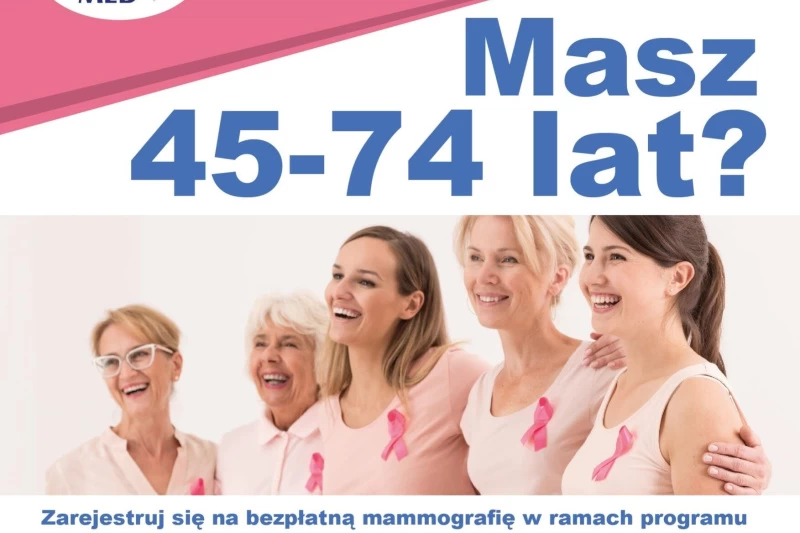 Masz od 45 do 74 lat? Zarejestruj się na bezpłatną mammografię w ramach programu Profilaktyki Raka Piersi. Program NFZ adresowany jest do kobiet, które nie miały wykonywanej mammografii w ciągu ostatnich dwóch lat.  Badania mammograficzne odbędą się 23 maja br. (czwartek) w godzinach 14:00 – 16:30 przy Ośrodku Sportu i Rekreacji w Tucholi, ul. Warszawska 17. Rejestracja telefoniczna pod numerami: 61 222 37 00, 583 257 602 lub za pośrednictwem formularza dostępnego na stronie internetowej https://www.mammo-m