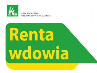 Grafika zawiera logo KRUS i tekst: Renta wdowia