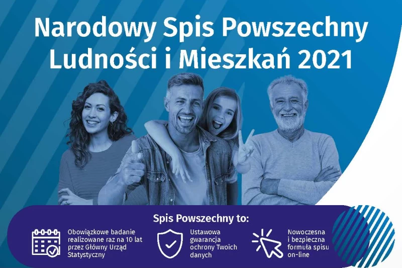 Plakat informacyjny Narodowego Spisu Powszechnego Ludności i Mieszkań